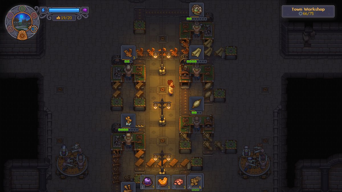 A Graveyard Keeper 2 workshop producing materials